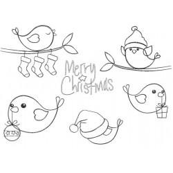 Stickserie - Wintervogel Doodle